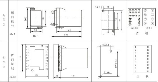 JZB-12B外形及安裝開孔尺寸