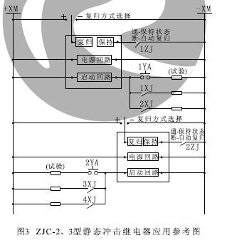 ZJC-2、ZJC-3型靜態(tài)沖擊繼電器應(yīng)用參考圖