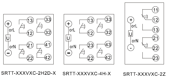 SRTT-110VAC-2H2D-C內(nèi)部接線圖