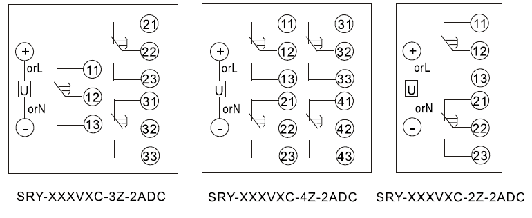 SRY-110VAC-3Z-2ADC內(nèi)部接線圖