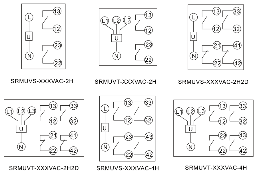 SRMUVS-58VAC-2H2D內(nèi)部接線圖