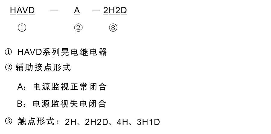 HAVD-B-2H型號分類及含義